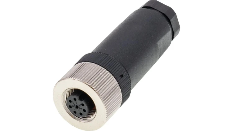 VK00302D Gniazdo kablowe, proste, połączenie śrubowe, Ø4-8mm, 2A, 30V, gniazdo M12 8-pin, IP67