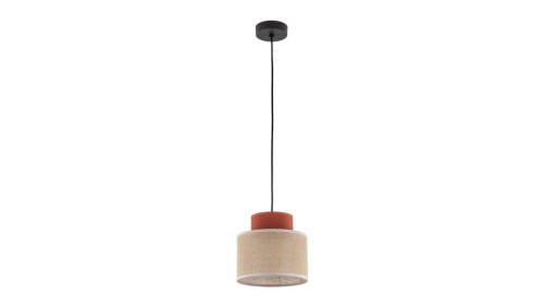 Lampa wisząca z dwukolorowym kloszem o średnicy 25cm DUO JUTA BROWN na E27 2785 TK Lighting