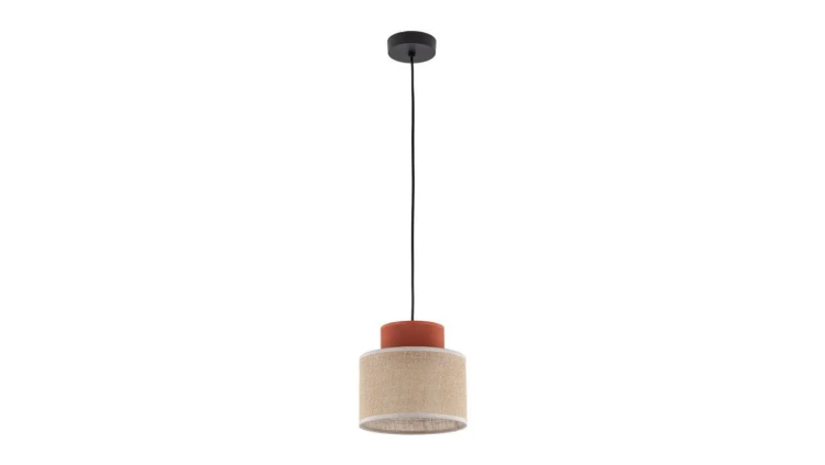 Lampa wisząca z dwukolorowym kloszem o średnicy 25cm DUO JUTA BROWN na E27 2785 TK Lighting