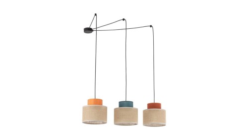 Lampa wisząca typu pająk z 3 kloszami DUO JUTA MIX na E27 3140 TK Lighting