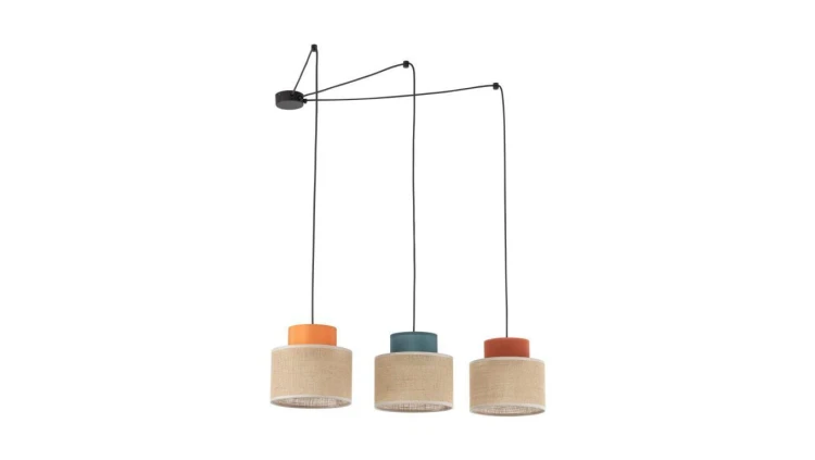 Lampa wisząca typu pająk z 3 kloszami DUO JUTA MIX na E27 3140 TK Lighting