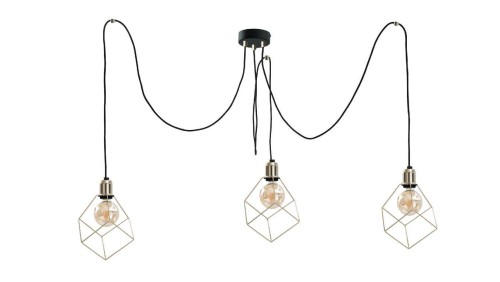 Lampa wisząca loftowa 3 xE27 TAHO GOLD