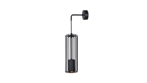 Kinkiet dekoracyjny z drucianym kloszem czarny z serii FALCON K-4934 Kaja Lighting