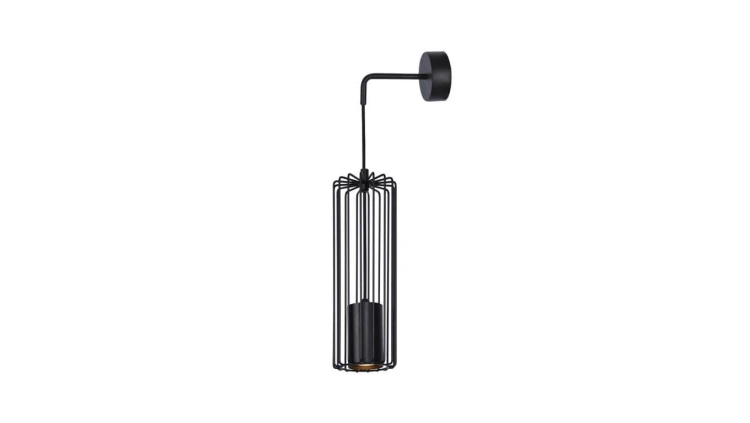 Kinkiet dekoracyjny z drucianym kloszem czarny z serii FALCON K-4934 Kaja Lighting