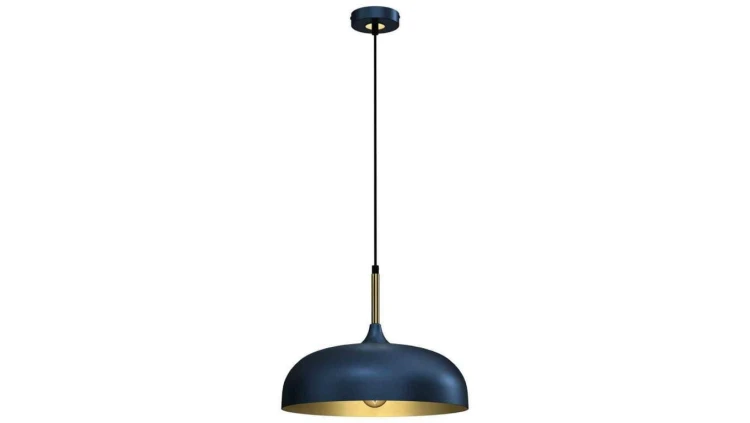 Lampa wisząca LINCOLN BLUE/GOLD 1xE27 35cm MLP8033 Milagro