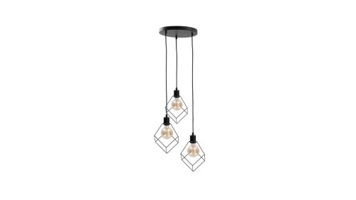 Lampa wisząca loftowa 3x E27 RUBEN BLACK