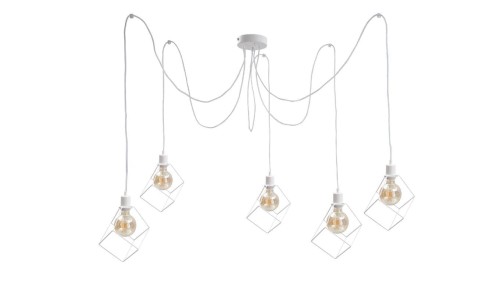 Lampa wisząca loftowa 5xE27 RUBEN WHITE