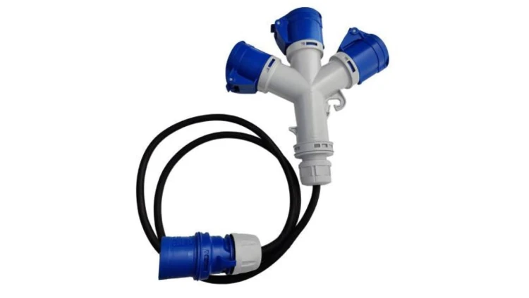Marlanvil Rozgałęźnik kempingowy CEE 3x 16A 3P 230V rozdzielacz prądu z przewodem 1,5m IP44 5101 6.80130.1