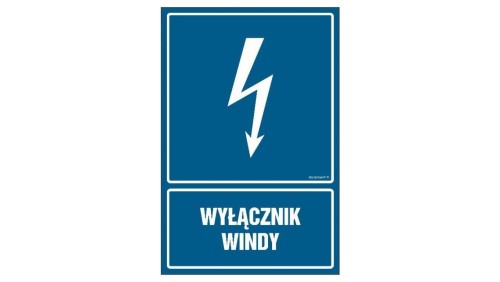 ZNAK - HG037 Wyłącznik windy 7,5 x 10 cm PN - Płyta 1mm