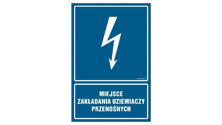 ZNAK - HG041 Miejsce zakładania uziemiaczy przenośnych 70 x 105 cm FN - Folia samoprzylepna