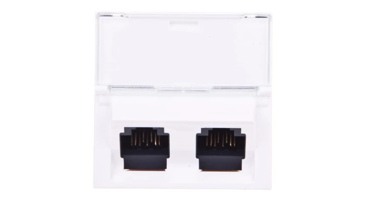 MOSAIC Gniazdo komputerowe podwójne RJ45 kat.6 UTP 2M 45st białe 076504