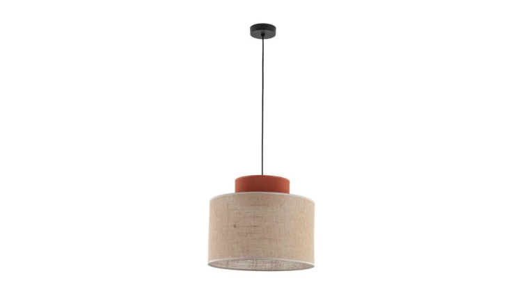 Lampa wisząca z dwukolorowym abażurem DUO JUTA BROWN 1xE27 3139 TK Lighting