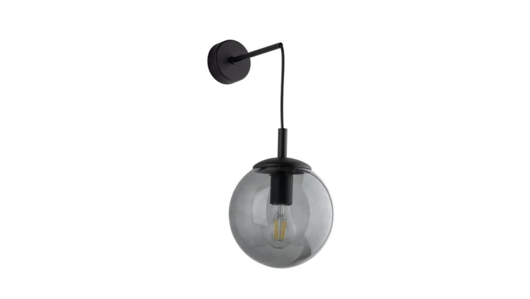 Kinkiet ze szklanym grafitowym kloszem śr. 18cm ESME 1xE27 5386 TK Lighting