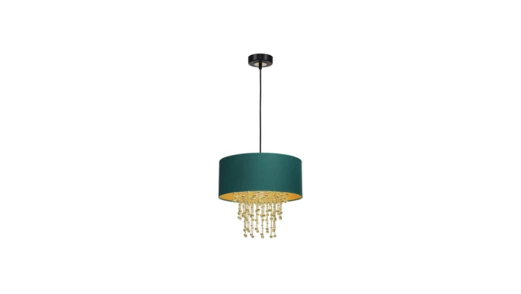 Lampa wisząca z dużym białym kloszem czarna z serii FARO K-4887 Kaja Lighting