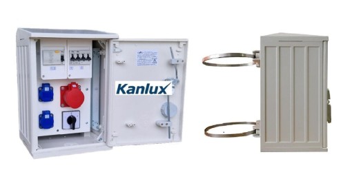 ROZDZIELNICA BUDOWLANA NA SŁUP KANLUX (2X2P+Z, 1X16A/5P) RB26x40 K40-00012W-LOP-S0-KANLUX