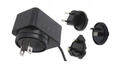 POS(B) 24V/0.5A/12W czarny, adapter horyzontalny, wtyk AC: EU/US/UK/AU. wtyk DC:2.1/5.5(+)