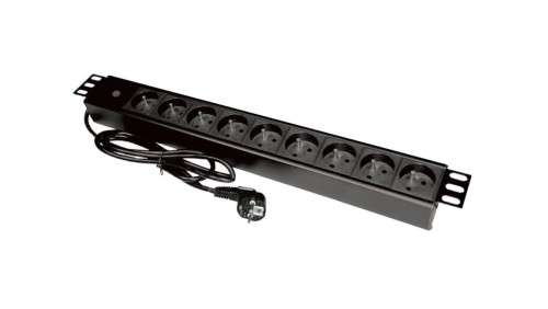 Listwa zasilająca 19 gniazdo 9 x CEE 7/5 wtyk CEE 7/7 z diodą LED kabel 3m ALANTEC - ALANTEC