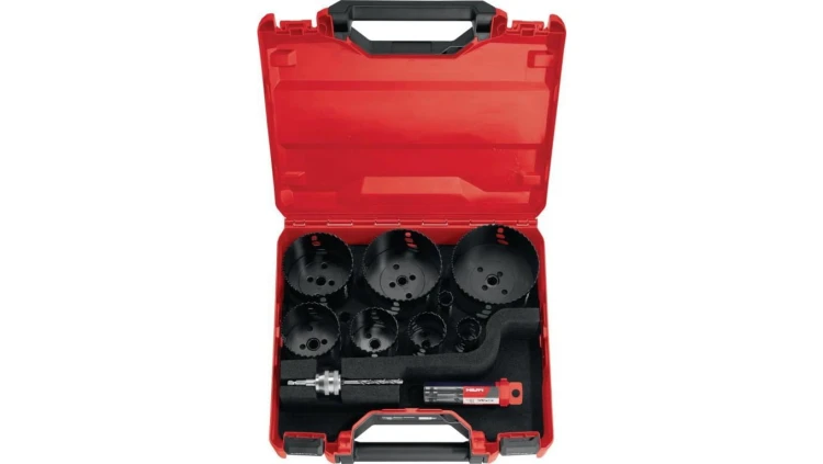 Zestaw otwornic HS-MU 22-127mm z 5-cioma wiertłami prowadzącymi w walizce HS Hilti / HS-MU Multicut (15)