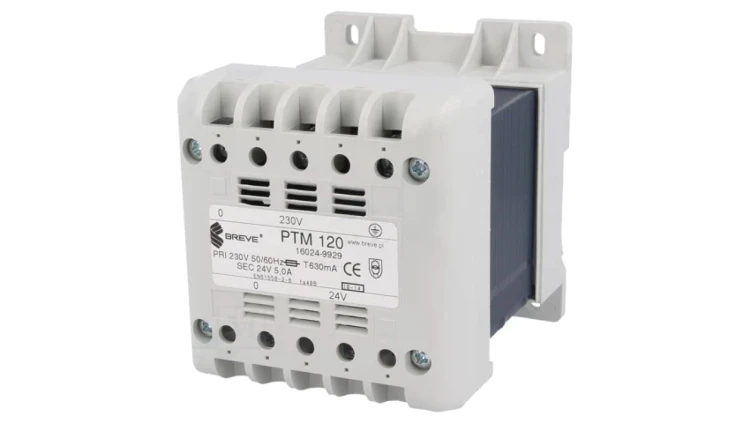 PTM120/230/24V Transformator sieciowy 120VA 230VAC 24V na szynę DIN IP21