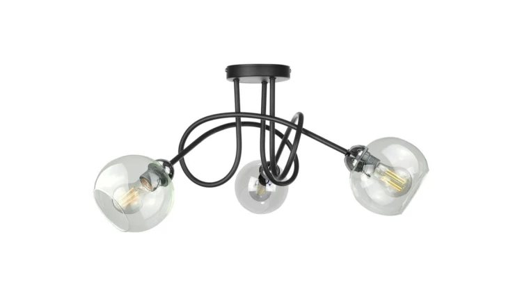 Lampa sufitowa nowoczesna 3xE27 EVIE BLACK/SILVER