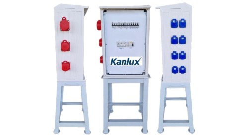 ROZDZIELNICA BUDOWLANA NA STOJAKU (8X2P+Z, 2X16A/5P, 1X32A/5P) RB40x60-K40-00128Z-P0-KANLUX