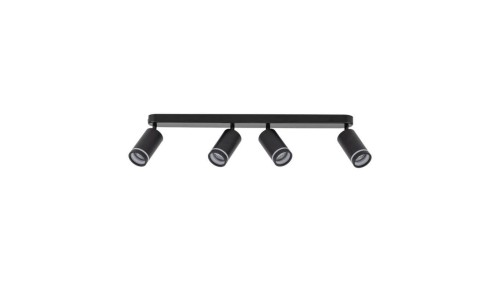 Lampa sufitowa czarna 4x reflektorki na listwie JET BLACK 4* GU10 6916 TK Lighting