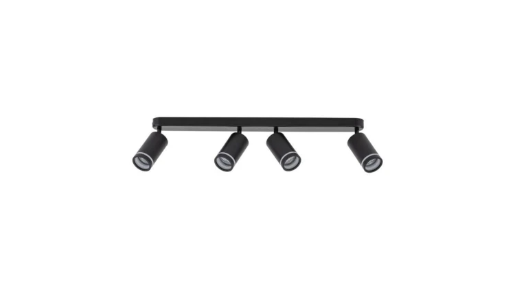 Lampa sufitowa czarna 4x reflektorki na listwie JET BLACK 4* GU10 6916 TK Lighting