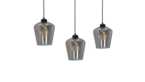 Lampa wisząca z grafitowymi szklanymi kloszami DAVOS na E27 K-5111 Kaja Lighting