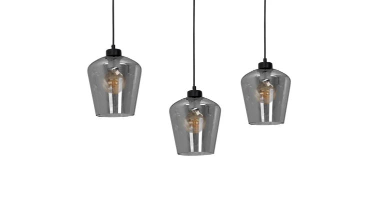 Lampa wisząca z grafitowymi szklanymi kloszami DAVOS na E27 K-5111 Kaja Lighting
