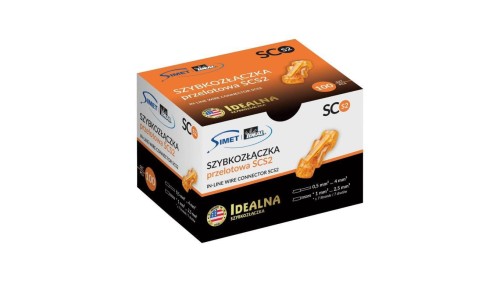 IDEALNA Szybkozłączka przelotowa 2x 0,5-4mm2 uniwersalna bezhalogenowa (na drut / na linkę) 450V/32A SIMET 100szt.
