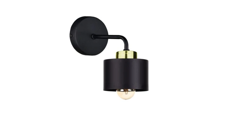 Kinkiet nowoczesny 1x E27 SIMPLY BLACK/GOLD
