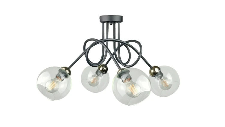 Lampa sufitowa nowoczesna 4xE27 EVIE BLACK/GOLD