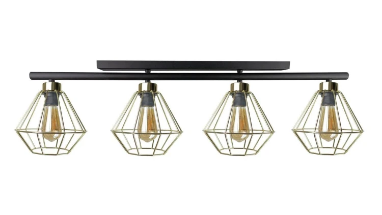Lampa sufitowa nowoczesna 4xE27 FEBRIS BLACK/GOLD