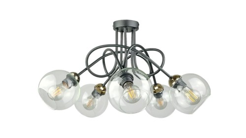 Lampa sufitowa nowoczesna 5xE27 EVIE BLACK/GOLD