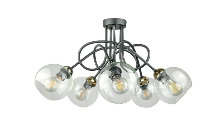 Lampa sufitowa nowoczesna 5xE27 EVIE BLACK/GOLD