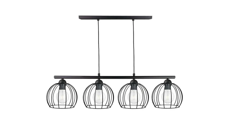 Lampa wisząca nowoczesna 4xE27 BACCA BLACK LONG