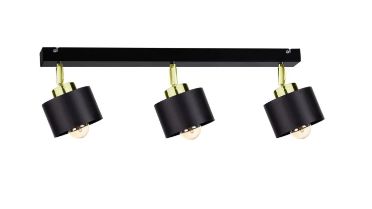 Spot nowoczesny 3xE27 SIMPLY BLACK/GOLD