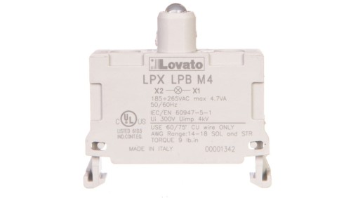 Oprawka z LED czerwona 185-265V AC LPXLPBM4