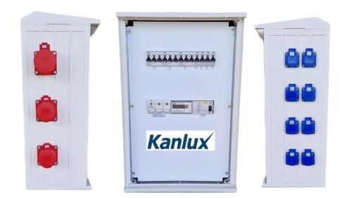 ROZDZIELNICA BUDOWLANA NA ELEWACJĘ (8X2P+Z, 2X16A/5P, 1X32A/5P) RB40x60-K40-00128Z-EL-KANLUX