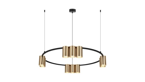 Lampa wisząca (koło) GENESIS BLACK GOLD 10xGU10 ML0375 Milagro