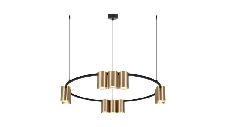 Lampa wisząca (koło) GENESIS BLACK GOLD 10xGU10 ML0375 Milagro