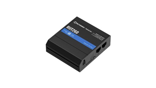 Przemysłowy Router LTE Cat.6, 2x LAN 100Mb/s WiFi 2,4GHz, RUT260 000000 Teltonika RUT260