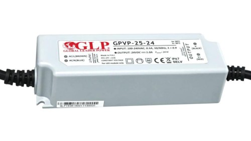 GPVP-25-24 Zasilacz impulsowy do LED 24W 24V/1A IP67 podwójna izolacja przewodów