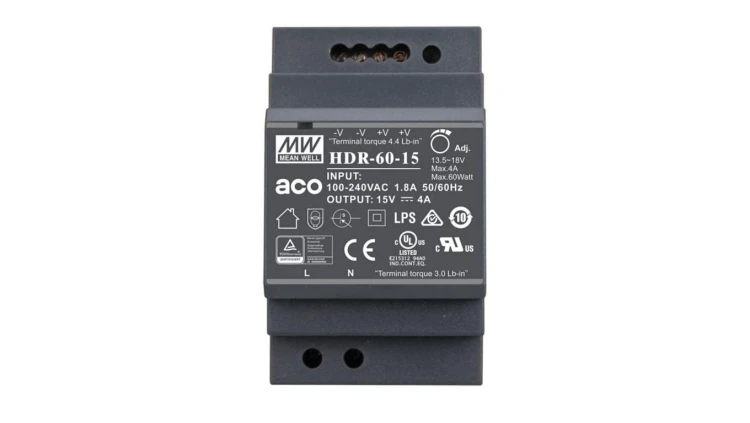 Zasilacz PS-HDR-60-15MA 15V 4A na szynę DIN