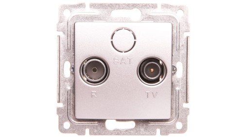VENA Gniazdo antenowe RTV przelotowe 8dB aluminium 514074