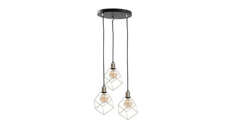 Lampa wisząca loftowa 3x E27 TAHO GOLD