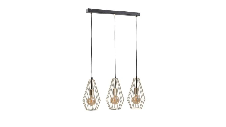 Lampa wisząca loftowa 3xE27 GEO GOLD