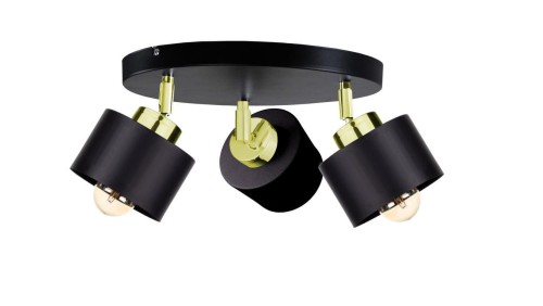 Spot nowoczesny 3x E27 SIMPLY BLACK/GOLD