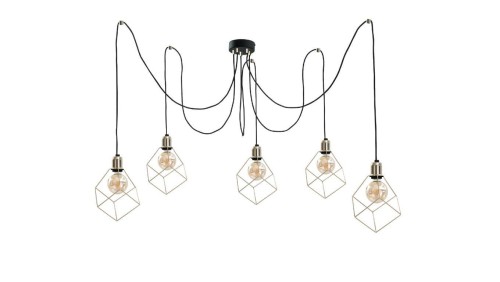 Lampa wisząca loftowa 5xE27 TAHO GOLD