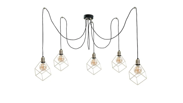 Lampa wisząca loftowa 5xE27 TAHO GOLD